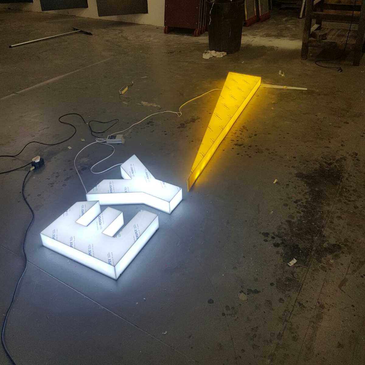 Custom illuminated fabricated 3D LED signage