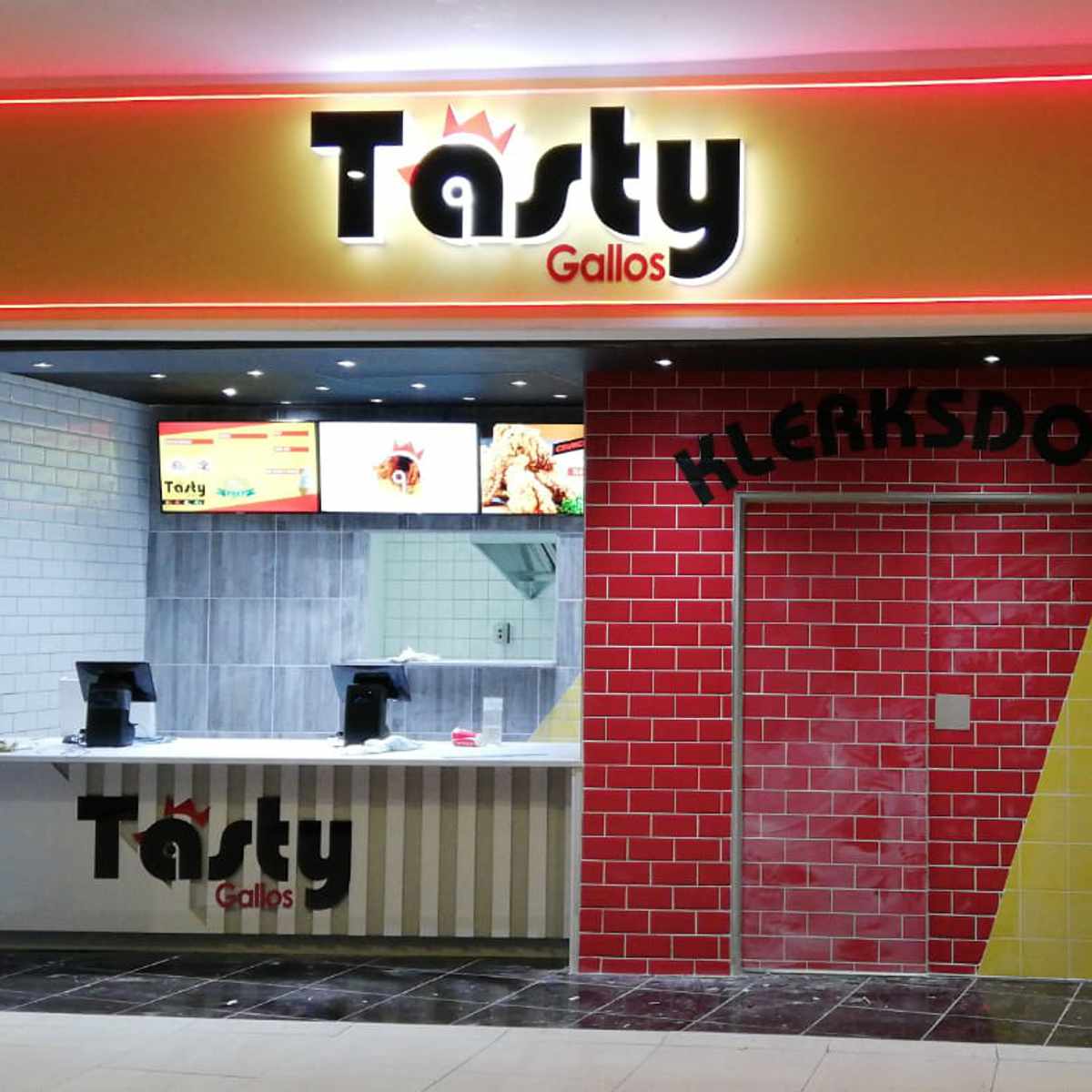 Illuminated LED letters mounted on ACM backing